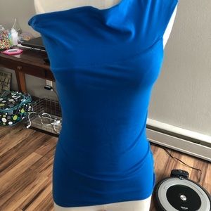 One shoulder top with shelf bra